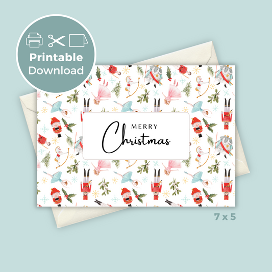 Printable Christmas Card - Nutcracker