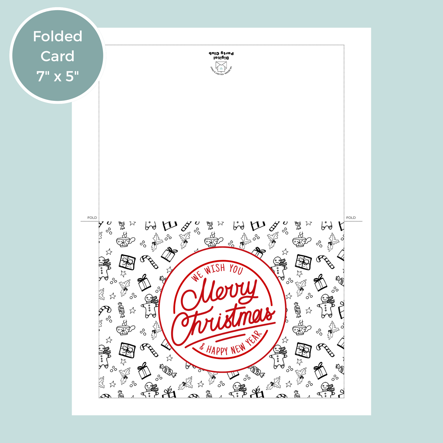 Printable Christmas Card - Holiday Icons