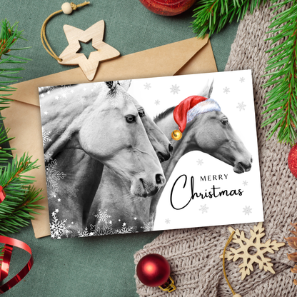 Printable Christmas Card - Horses