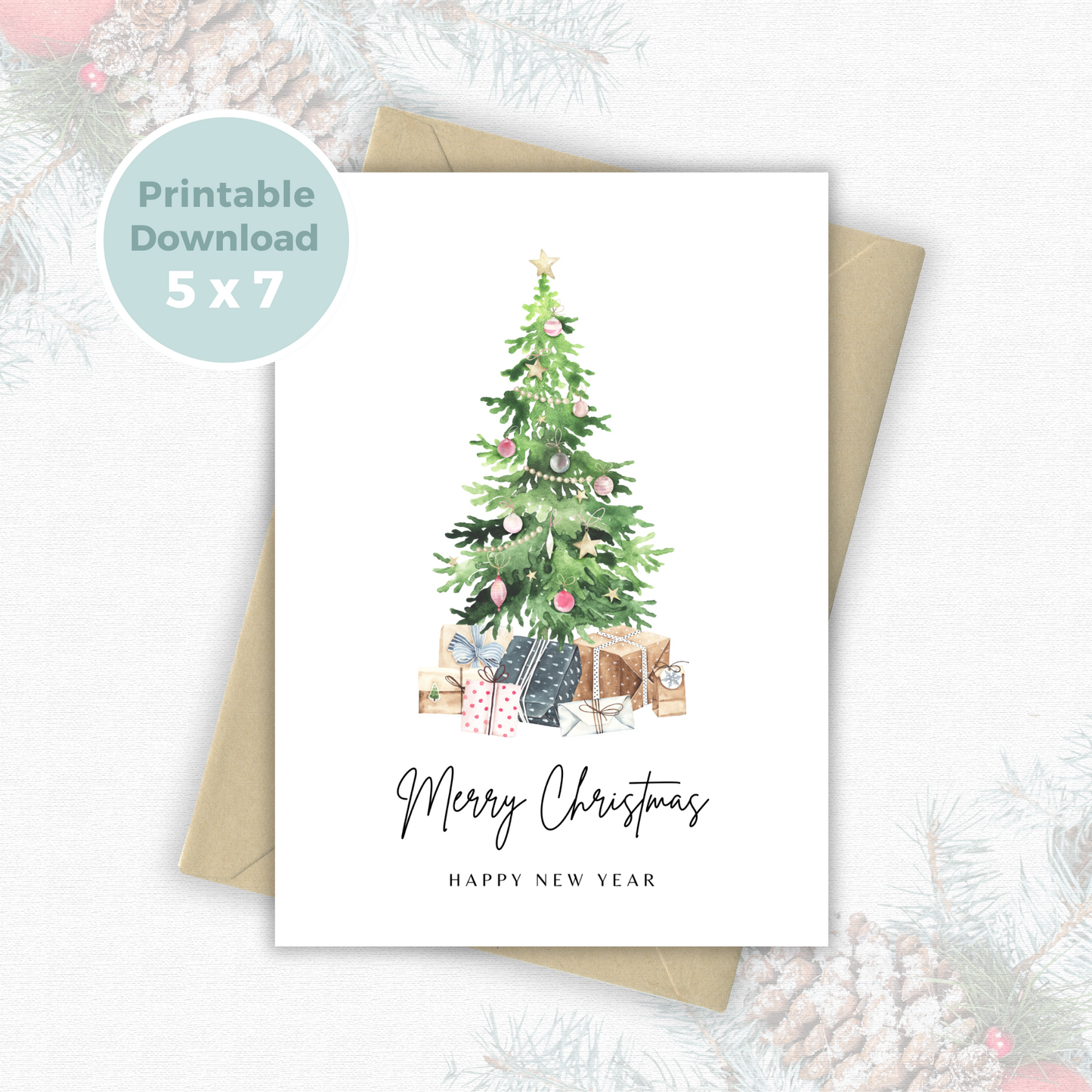 Printable Christmas Card - Christmas Tree