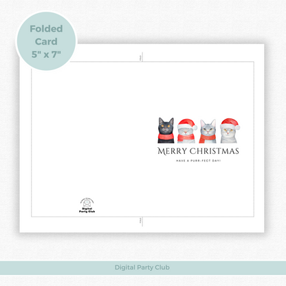 Printable Christmas Card - Cats