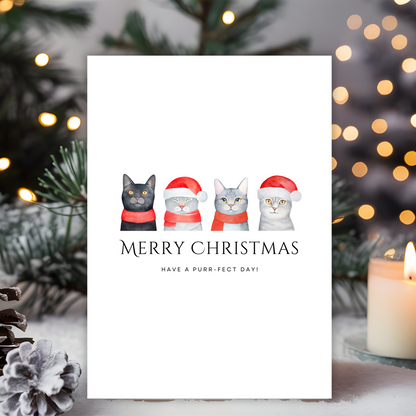 Printable Christmas Card - Cats