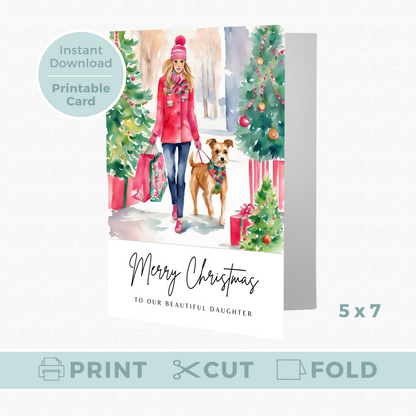 Printable Christmas Card - Daughter