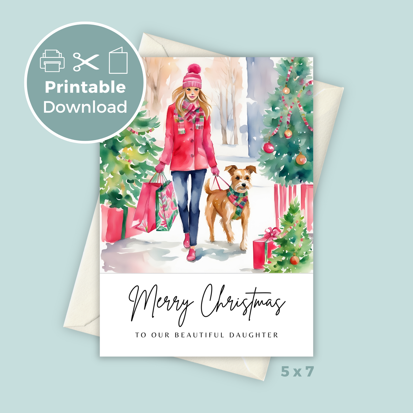 Printable Christmas Card - Daughter