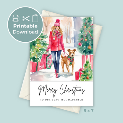 Printable Christmas Card - Daughter