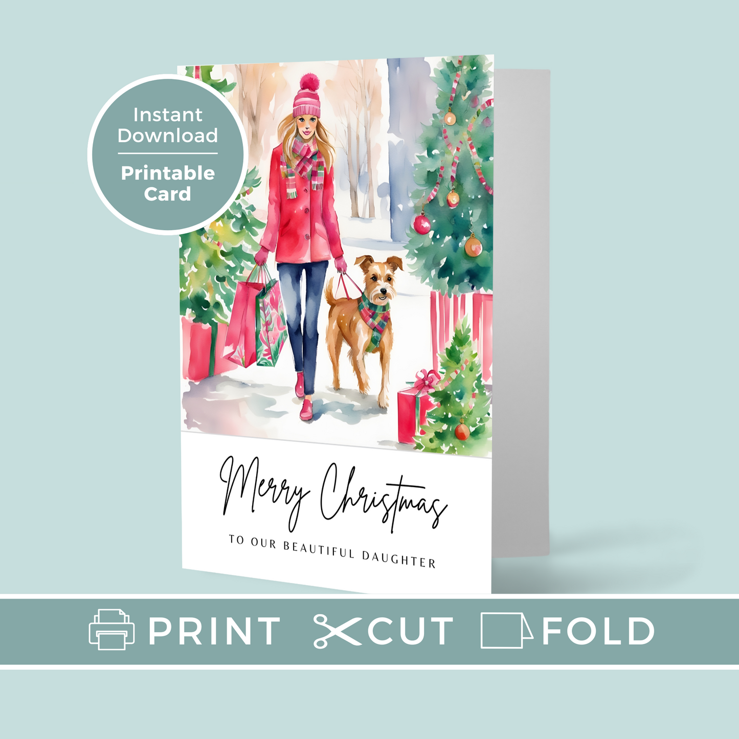 Printable Christmas Card - Daughter