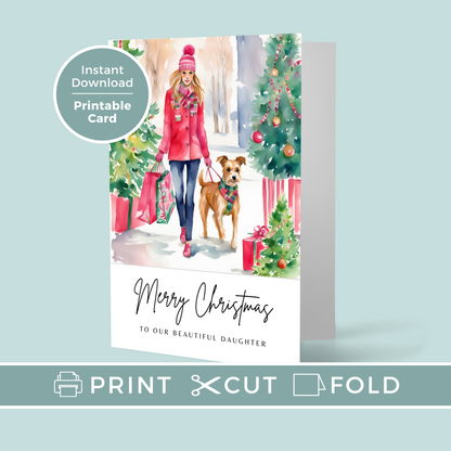 Printable Christmas Card - Daughter