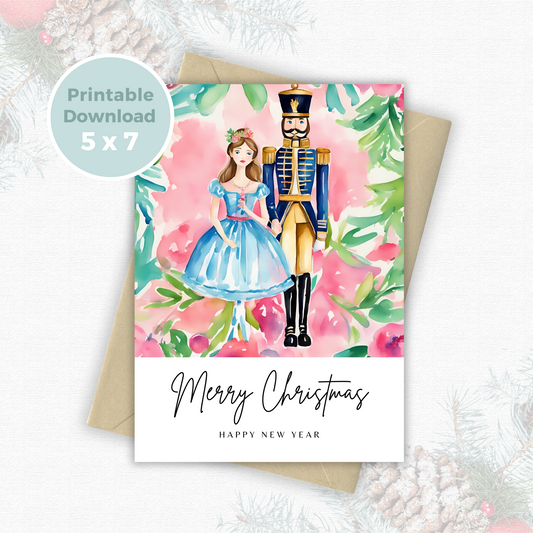 Printable Christmas Card - Clara and the Nutcracker