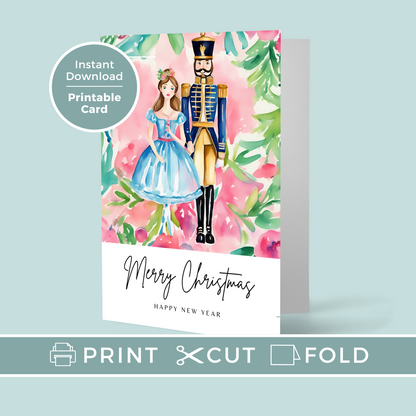 Printable Christmas Card - Ballerina & Soldier