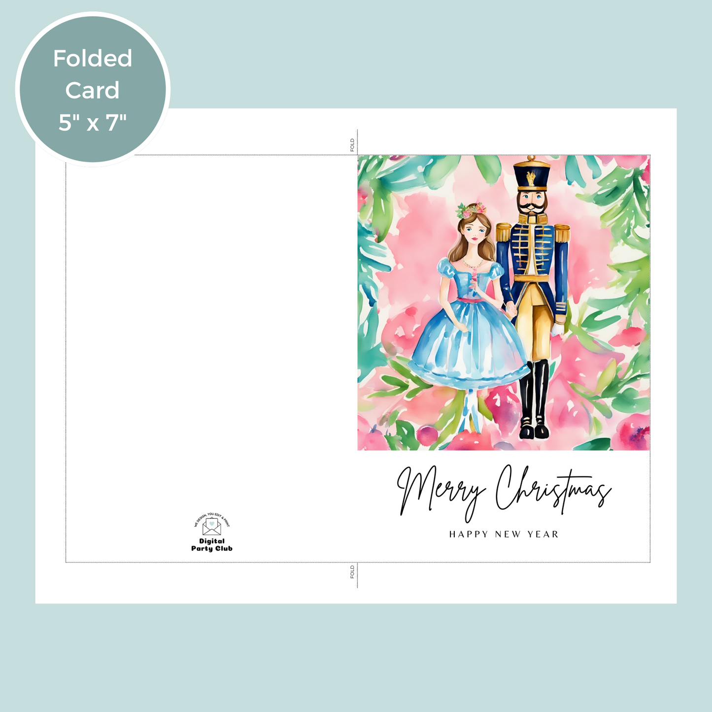 Printable Christmas Card - Ballerina & Soldier