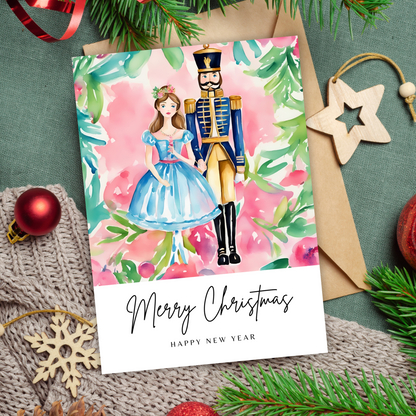 Printable Christmas Card - Ballerina & Soldier