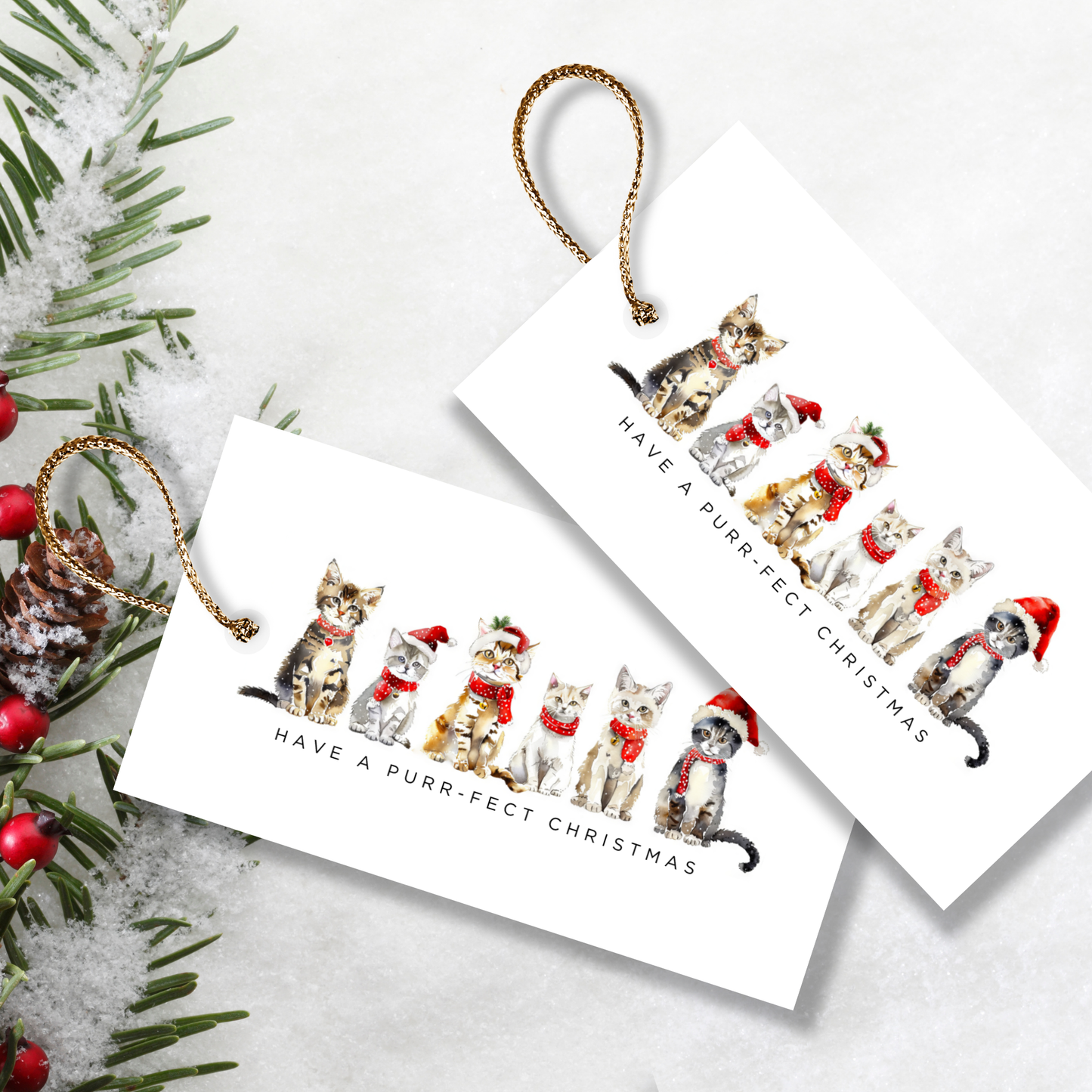 Printable Christmas Gift Tag - Cats