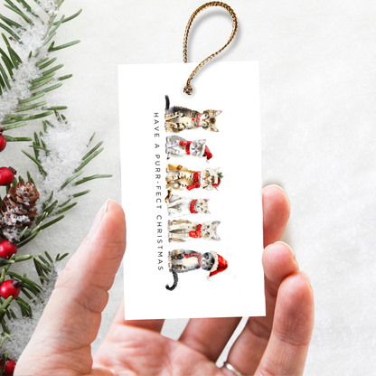 Printable Christmas Gift Tag - Cats