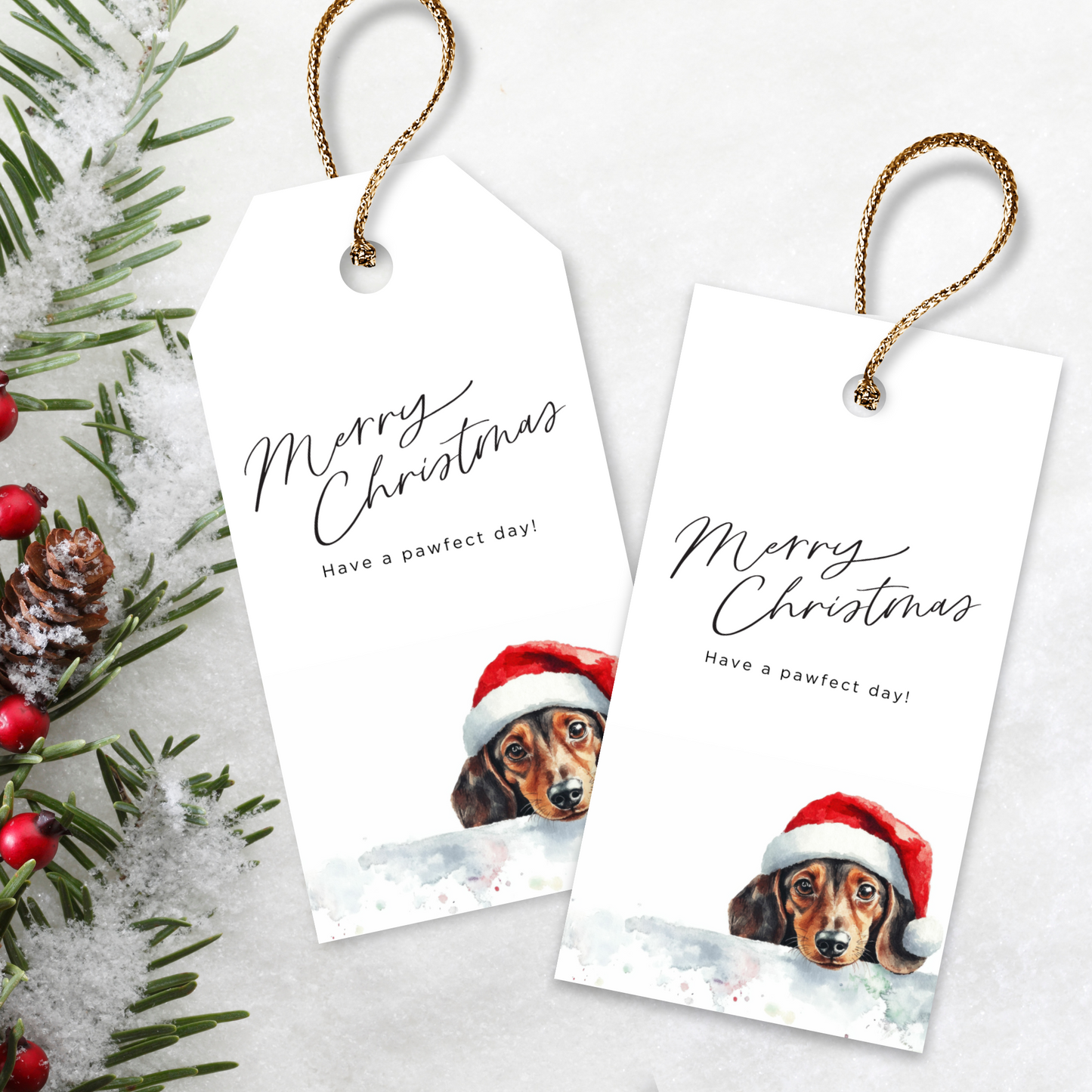 Printable Christmas Gift Tag - Cute Dog