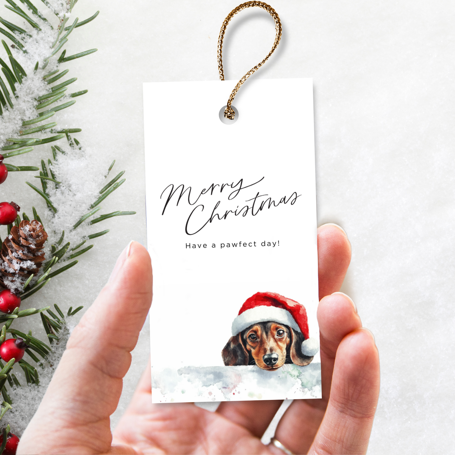 Printable Christmas Gift Tag - Cute Dog