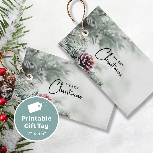 Printable Christmas Gift Tag - Winter Scene