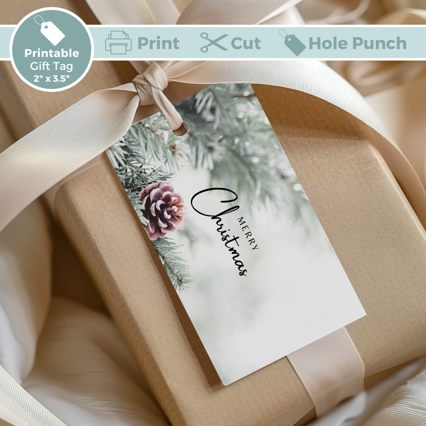 Printable Christmas Gift Tag - Winter Scene