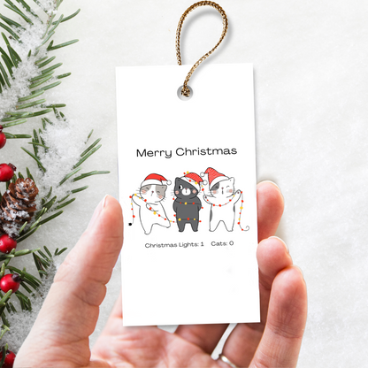 Printable Christmas Gift Tag - Three Cats Tangled