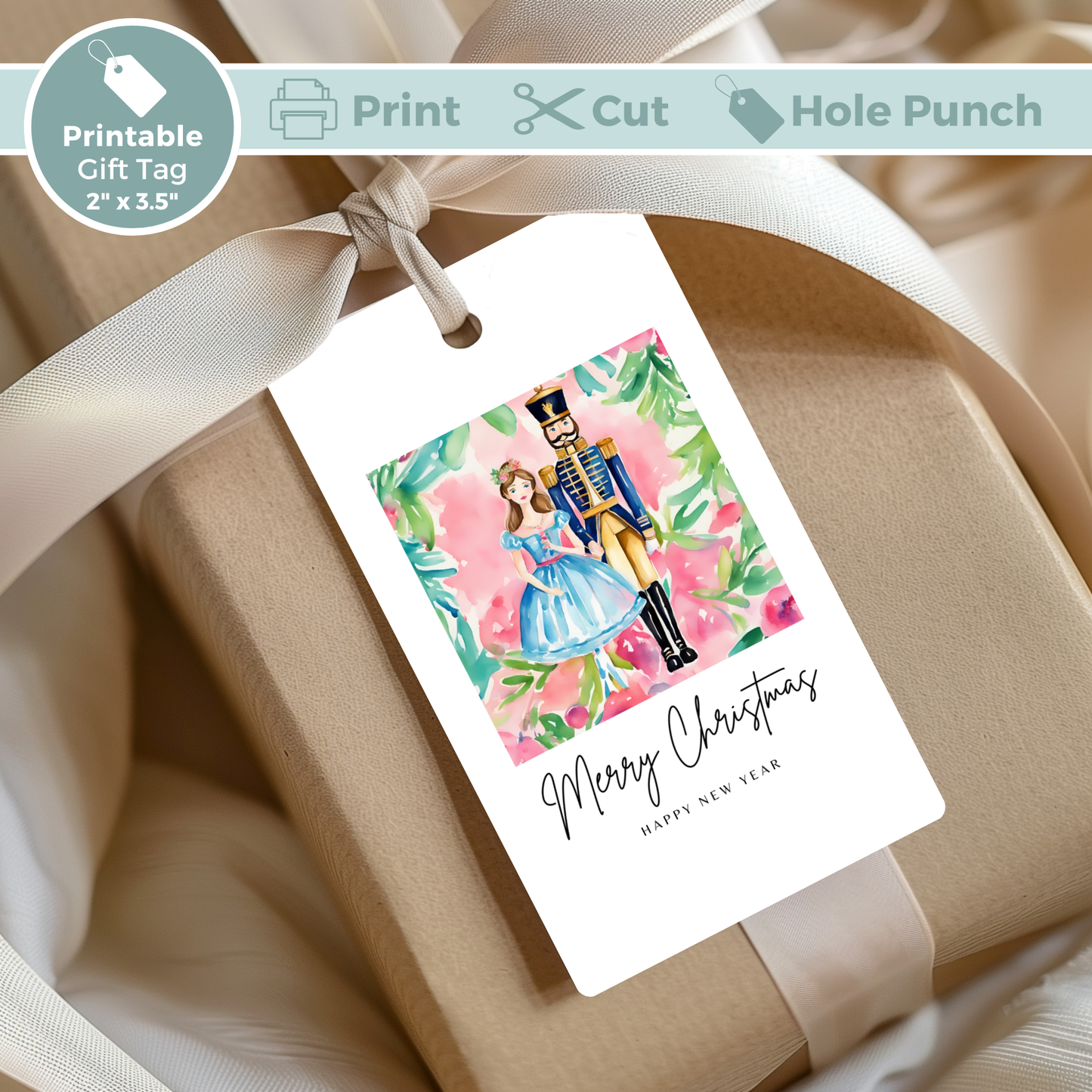 Printable Christmas Gift Tag - Nutcracker