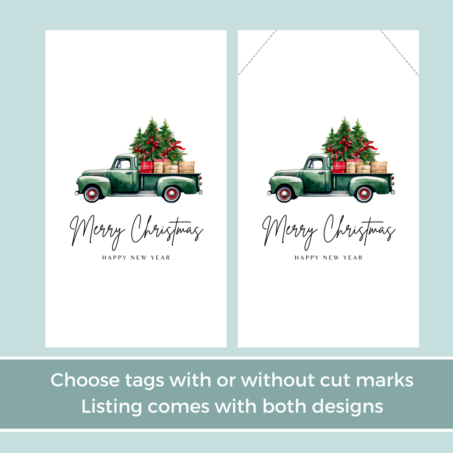 Printable Christmas Gift Tag - Vintage Truck