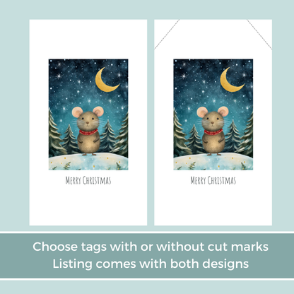 Printable Christmas Gift Tag - Cute Mouse