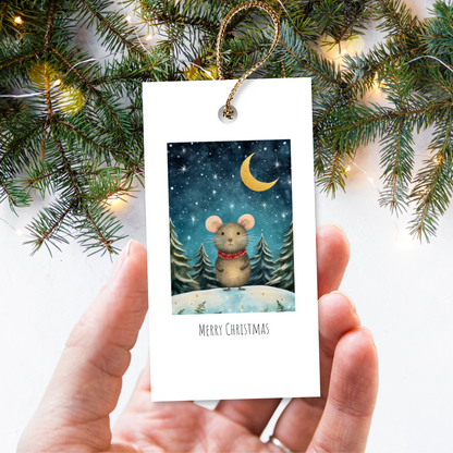 Printable Christmas Gift Tag - Cute Mouse