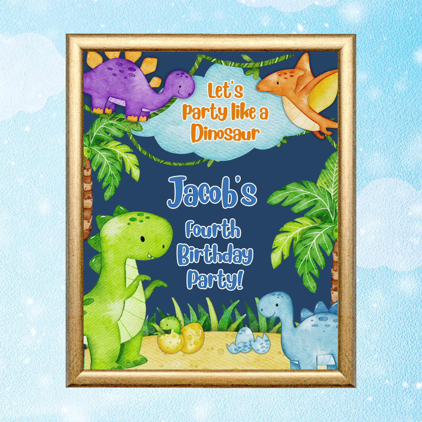 Editable Birthday Welcome Sign - Dinosaur