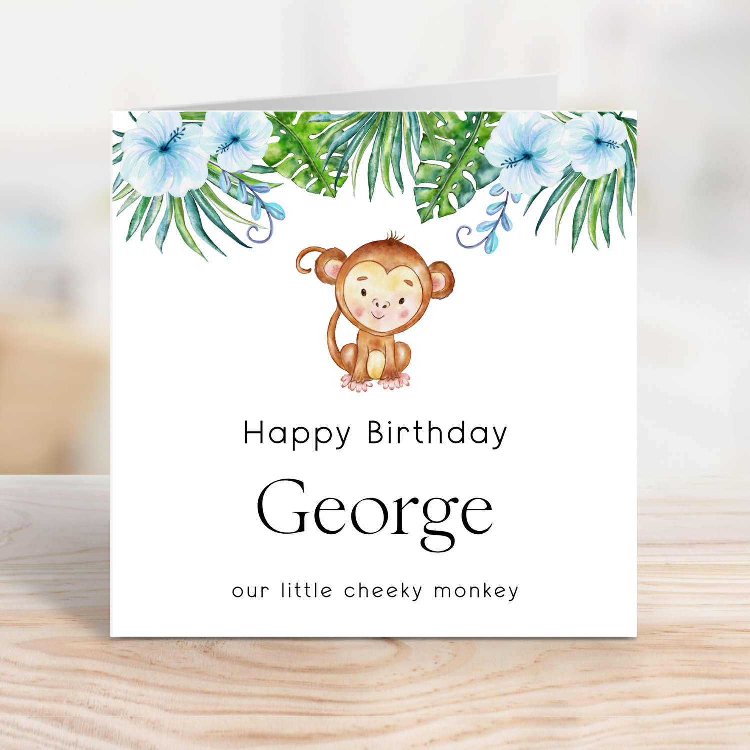 Editable Birthday Card - Our Little Cheeky Monkey