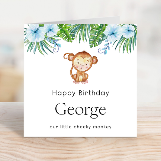 Editable Birthday Card - Cheeky Monkey