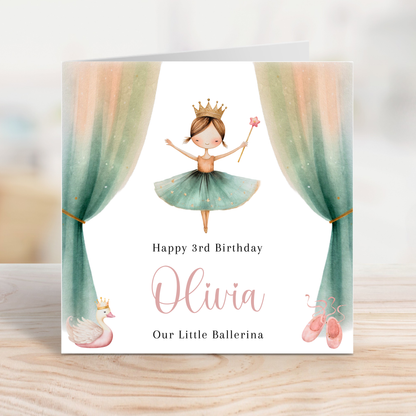 Editable Birthday Card - Little Ballerina