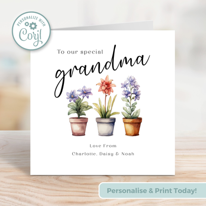 Editable Birthday Card - Grandma