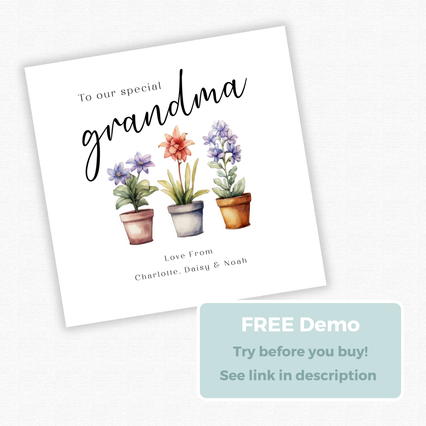 Editable Birthday Card - Grandma