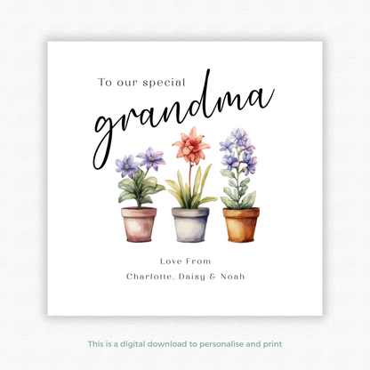 Editable Birthday Card - Grandma