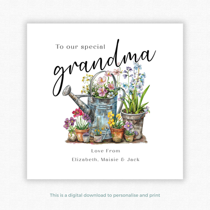Editable Birthday Card - Grandma