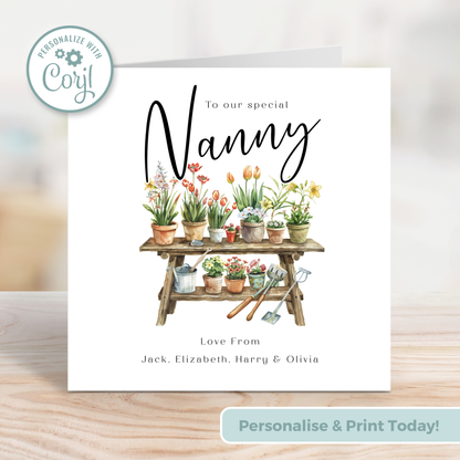 Editable Birthday Card - Nanny