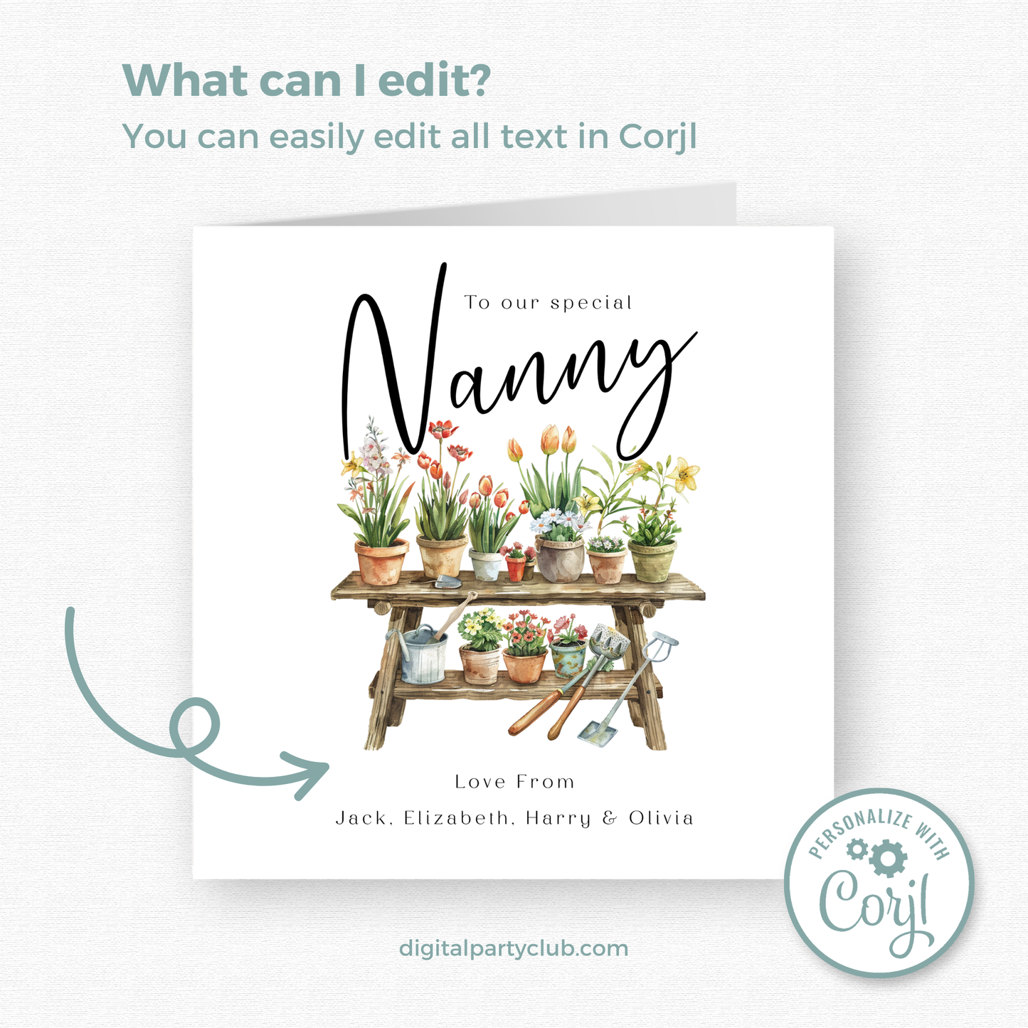 Editable Birthday Card - Nanny
