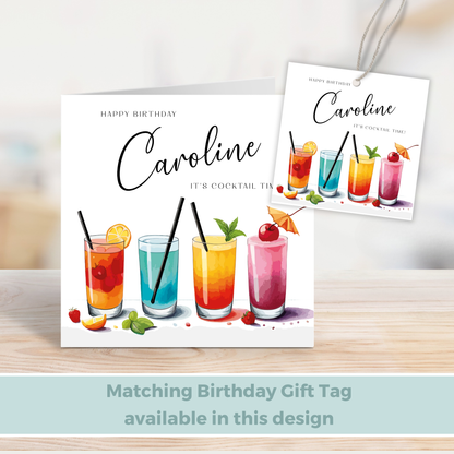 Editable Birthday Card - Cocktail
