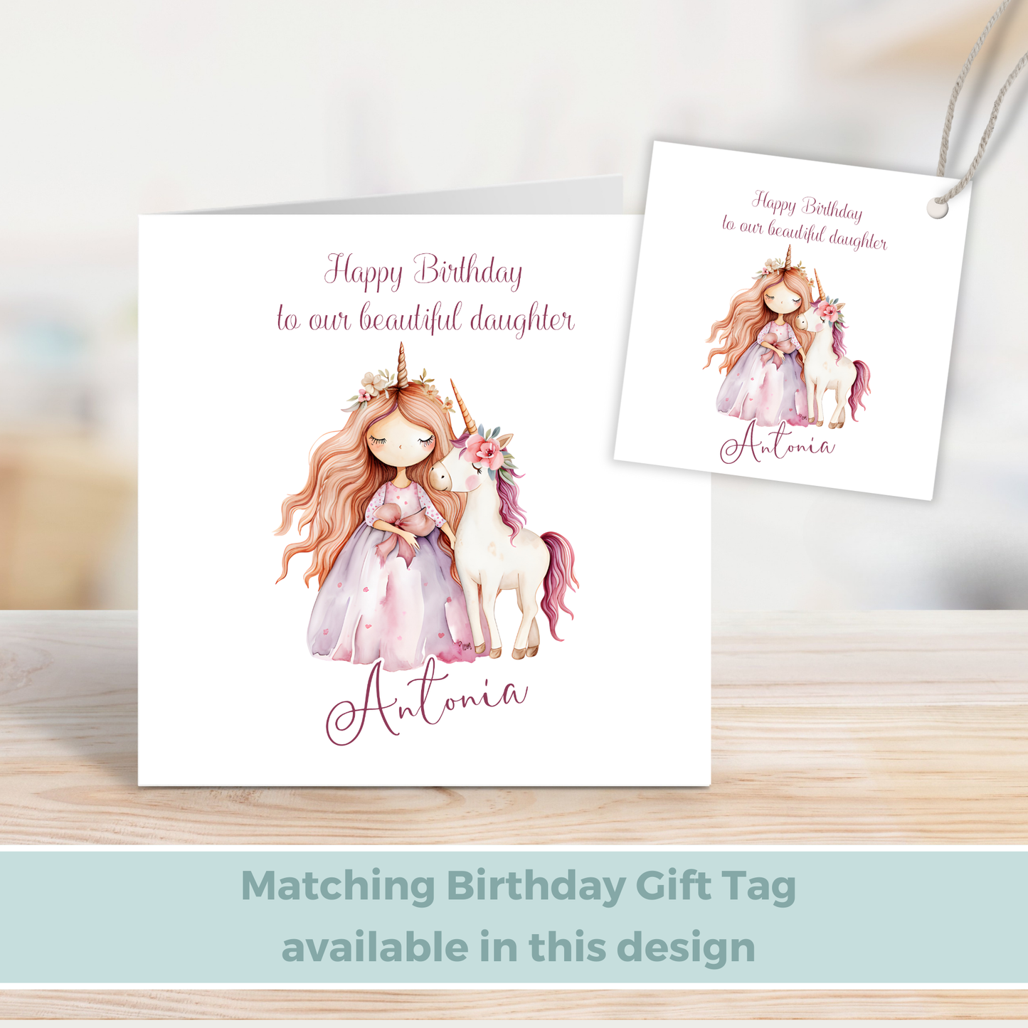 Editable Birthday Card - Princess Unicorn