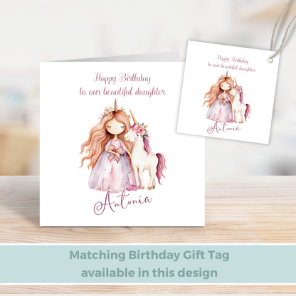 Editable Birthday Card - Princess Unicorn