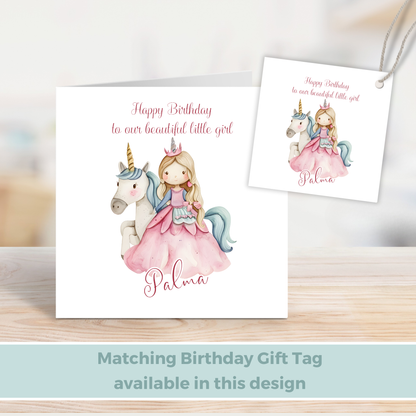 Editable Birthday Card - Princess Unicorn