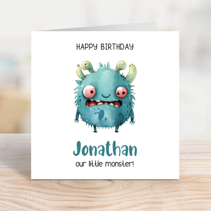 Editable Birthday Card - Monster