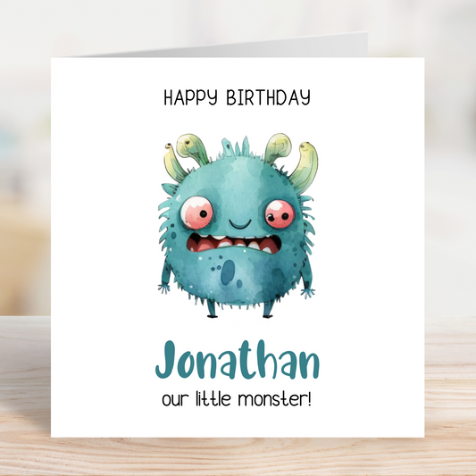 Editable Birthday Card - Monster