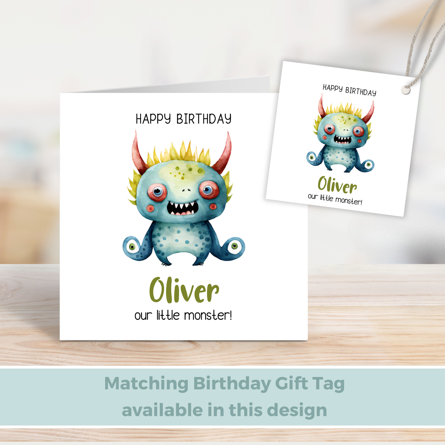 Editable Birthday Card - Monster