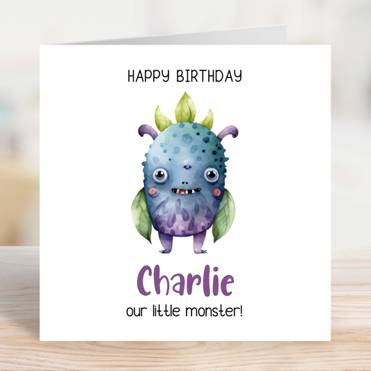 Editable Birthday Card - Monster