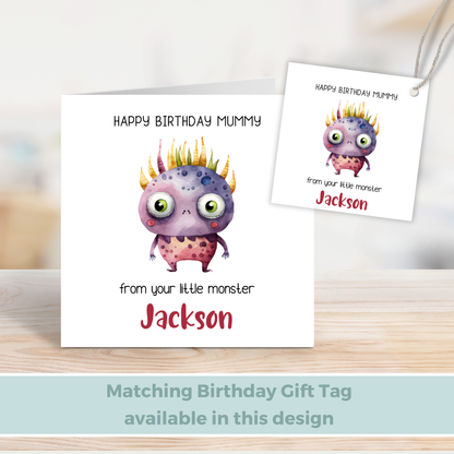Editable Birthday Card - Mummy From Your Little Monster