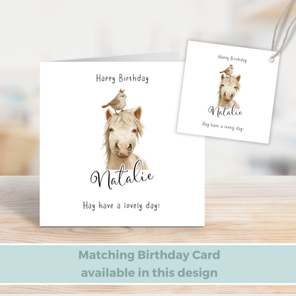Editable Horse Birthday Gift Tag