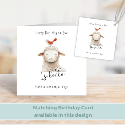 Editable Sheep Birthday Gift Tag