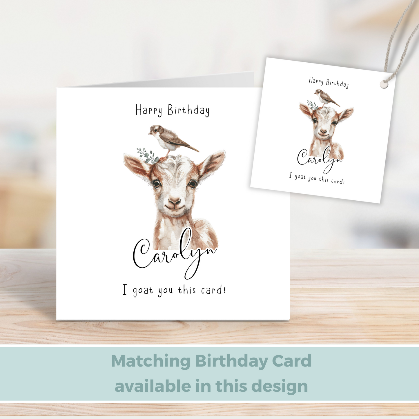 Editable Goat Birthday Gift Tag