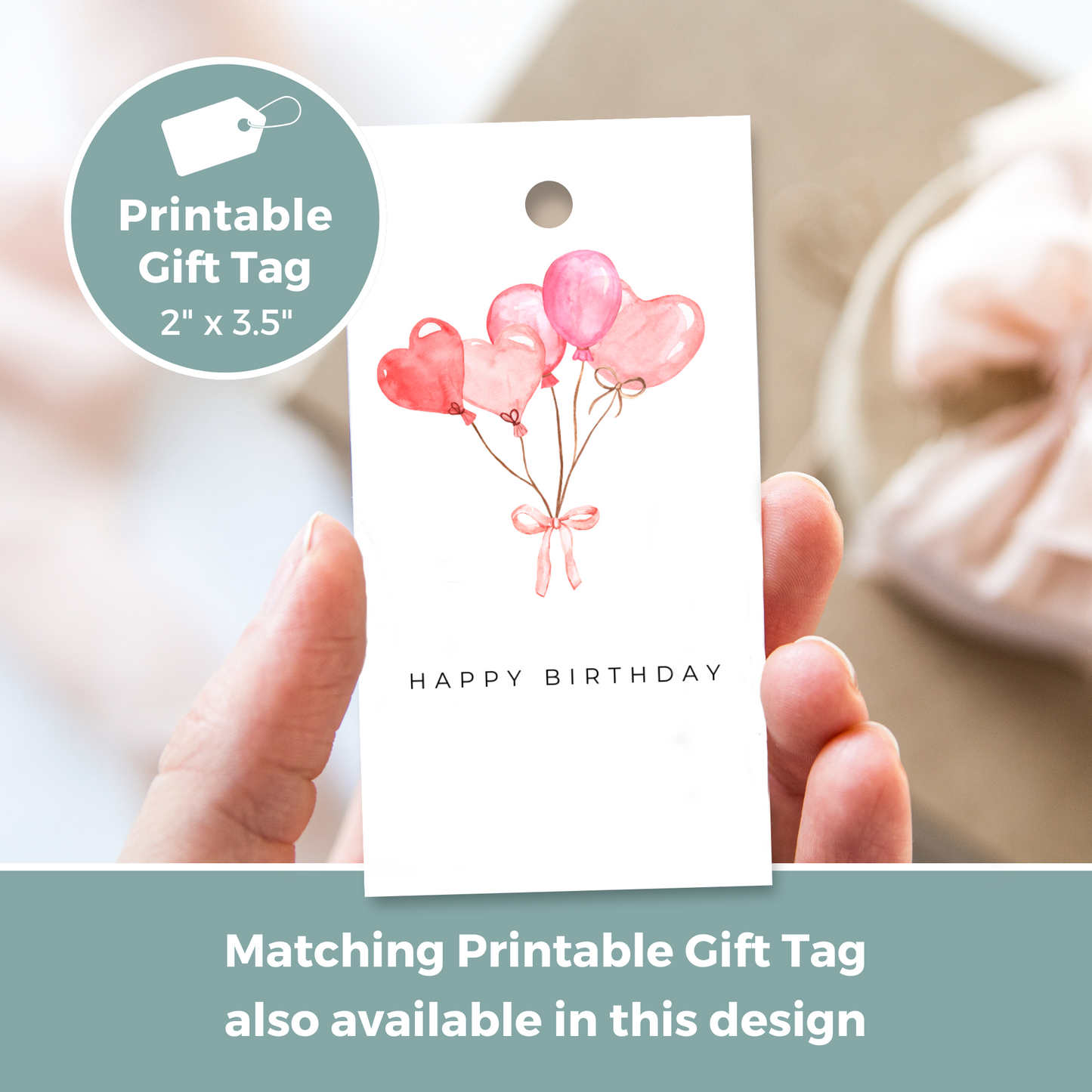 Printable Birthday Card - Balloons