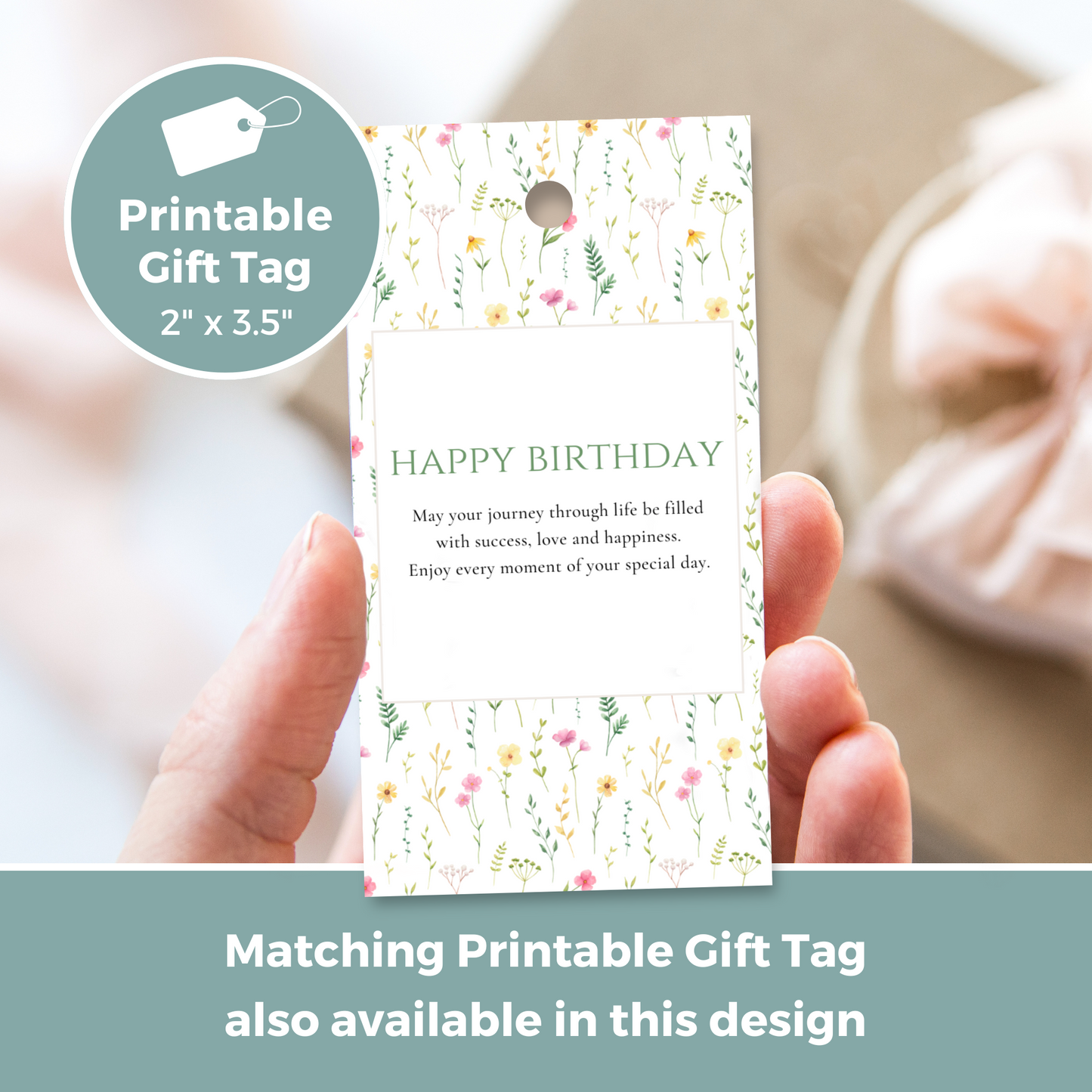 Printable Birthday Card - Pretty Flowers